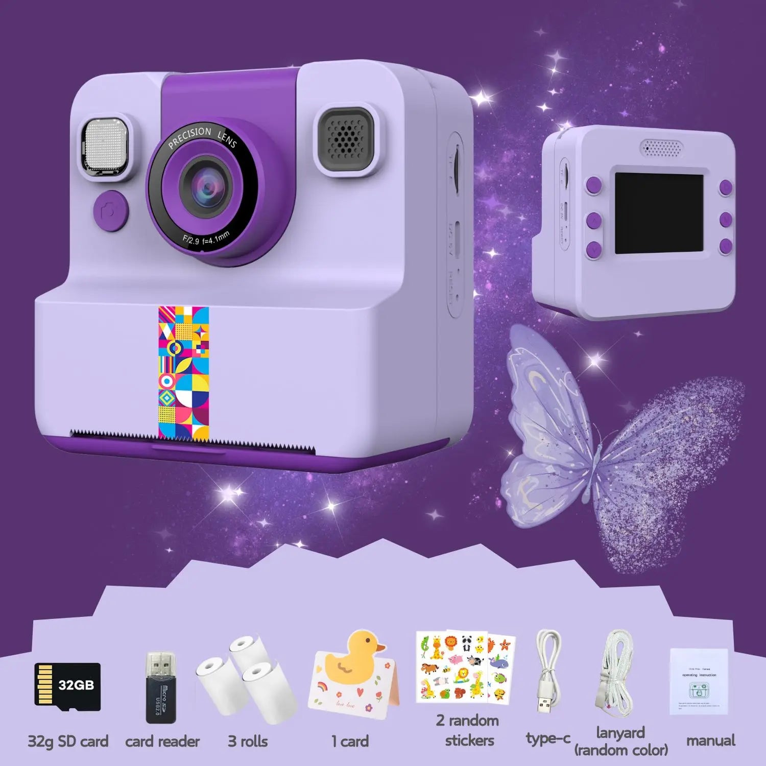 Classic Kids Instant Print Camera w/ 32GB Memory Card