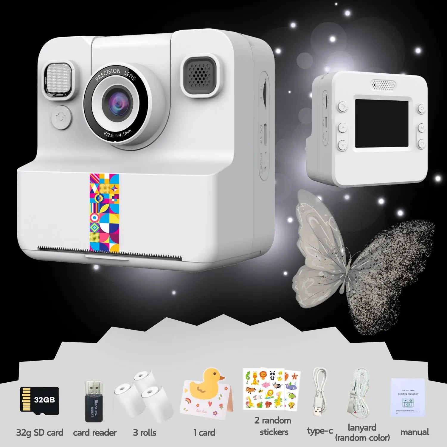 Classic Kids Instant Print Camera w/ 32GB Memory Card